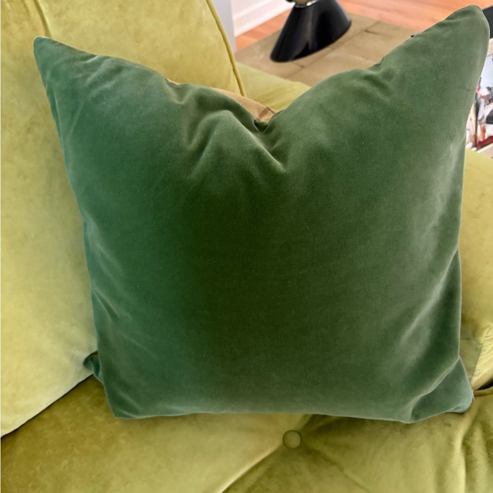 Ralph Lauren Green Velvet Accent Pillow